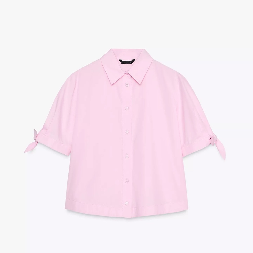 Zara poplin shirt with ties